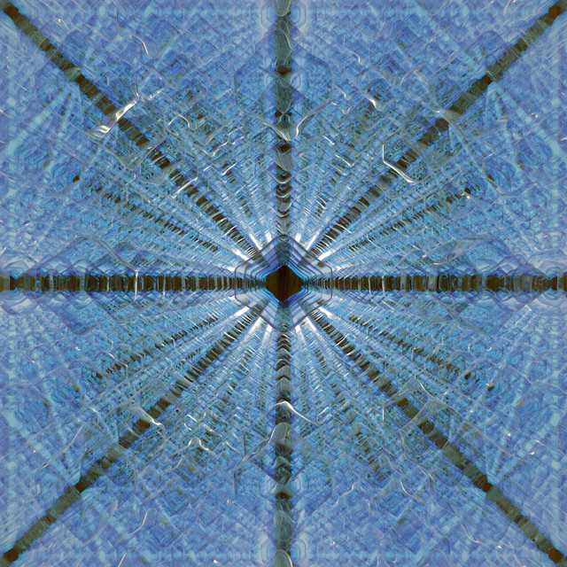 An infinite blue digital grid forming a connected network